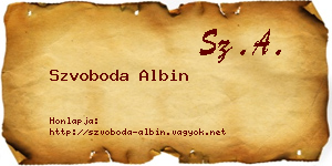 Szvoboda Albin névjegykártya